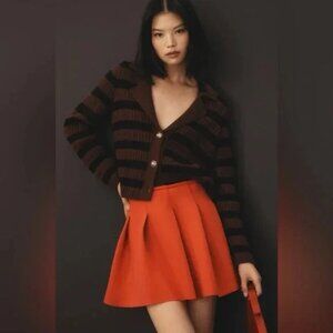 Maeve by Anthropologie Pleated Pull-On Scuba Mini Skirt – Cherry Red M